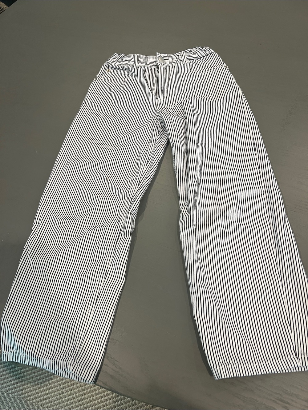 Zara Navy and White Striped Railroad style Kids Jeans
